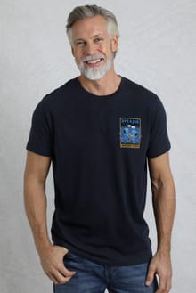 Ave A Jar Back Print Artist T-Shirt Navy