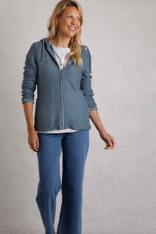 Chicoa Full Zip Macaroni Hoodie Denim