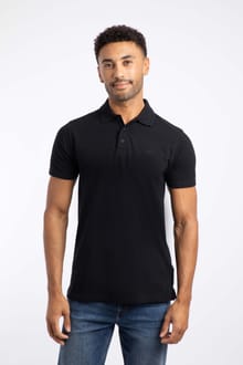 Giles Pique Polo Shirt Black