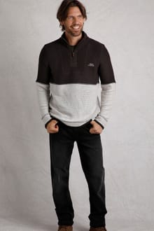 Kielder 1/4 Zip Limited Edition Macaroni Sweatshirt Coffee