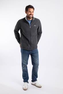 Shires Full Zip Grid Fleece Washed Black