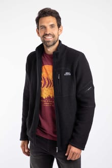 Berhan Full Zip Lined Eco Macaroni Sweatshirt Black