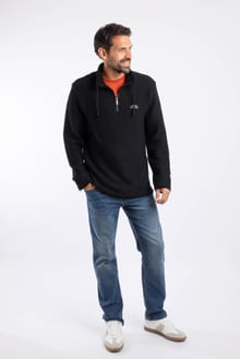Cruiser 1/4 Zip Macaroni Sweatshirt Black