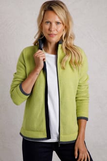 Ariana Full Zip Grid Fleece Tarragon