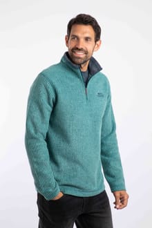 Newark 1/4 Zip Grid Fleece Leaf Green