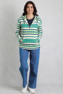 Lana 1/4 Zip Microfleece Hoodie Aqua Marine