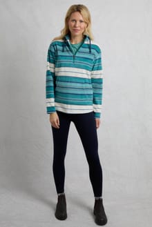 Lana 1/4 Zip Microfleece Hoodie Lagoon Blue