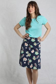 Malmo Printed Jersey Skirt Night Blue