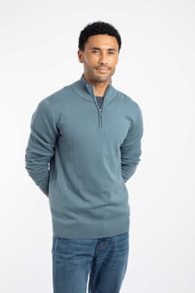 Baxter Fine Knit 1/4 Zip Jumper Blue Mirage