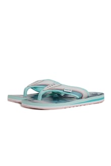 Thurleston Printed Flip Flops Aqua Marine