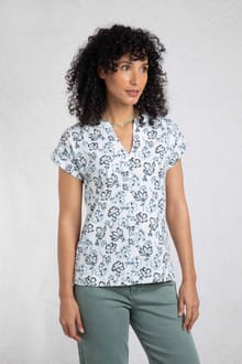 Alia Organic Cotton Printed Jersey Top Off White