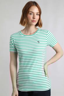 Natalie Striped Crew Neck T-Shirt Peapod