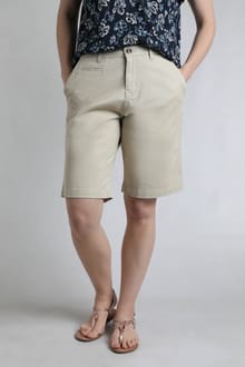 Annalise Knee Length Chino Shorts Oyster