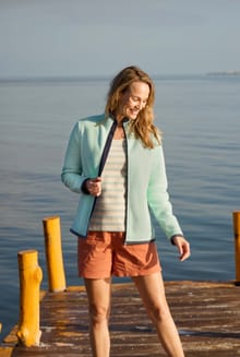 Ariana Full Zip Grid Fleece Seaspray