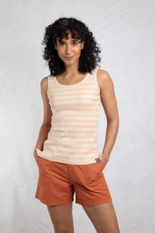 Luna Organic Cotton Ribbed Stripe Vest Peachblossom