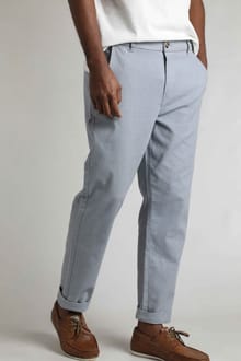 Charleigh Textured Chino Trousers Denim Blue