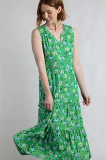 Mala Lenzing EcoVero™ Printed Sleeveless Dress Grass Green
