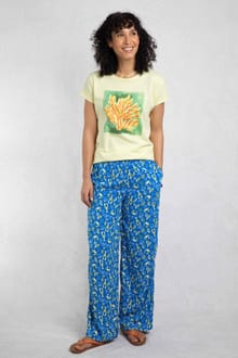 Kannina EcoVero™ Printed Viscose Trousers Adriatic Blue