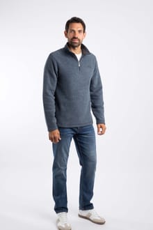 Newark 1/4 Zip Grid Fleece Navy