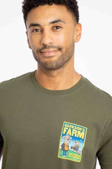 Barkson's Farm Back Print Artist T-Shirt Deep Lichen Green