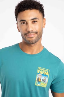 Barkson's Farm Back Print Artist T-Shirt Deep Teal