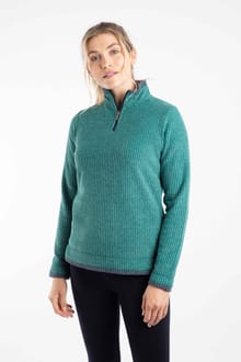 Beye 1/4 Zip Grid Fleece Leaf Green