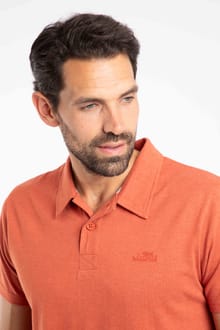 Jetstream Polo Shirt Rust Leaves