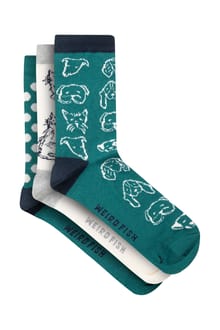 Parade Patterned Socks 3 Pack Deep Teal