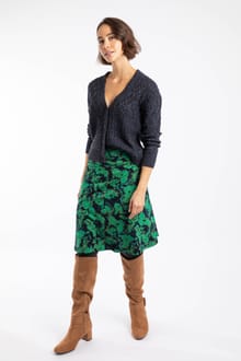 Malmo Printed Jersey Stretch Skirt Night Blue