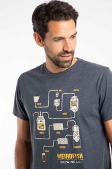 Brewer Front Print Graphic T-Shirt Navy