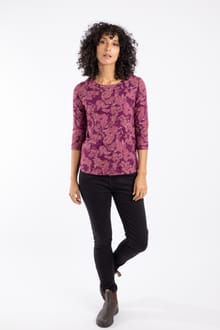 Pinto Printed Jersey T-Shirt Plum