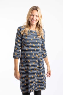 Starshine Printed Jersey Dress Ochre