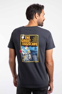 The Great Eggscape Back Print Artist T-Shirt Navy