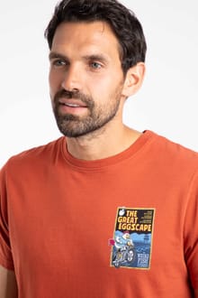 The Great Eggscape Back Print Artist T-Shirt Rust Leaves