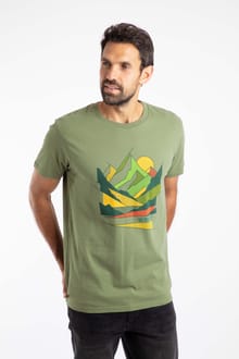 Aspect Mountains Front Print Graphic T-Shirt Artichoke