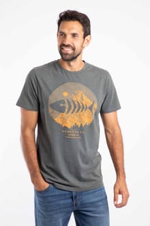 Explorer Front Print Graphic T-Shirt Iron Stone