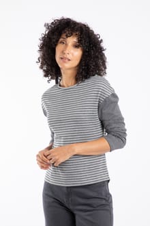 Calfee Striped Long Sleeve T-Shirt Grey