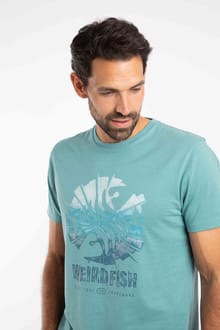 Shatter Front Print Graphic T-Shirt Smoked Blue