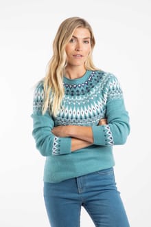Lowell Fair Isle Jumper Smoked Blue