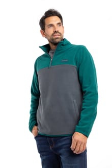 Tristan 1/4 Zip Colour Block Microfleece Cedar Green