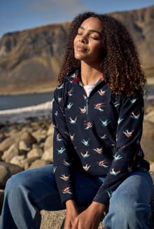 Lana 1/4 Zip Microfleece Hoodie Nightshade