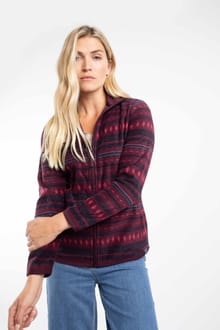 Rochelle Full Zip Printed Microfleece Aubergine