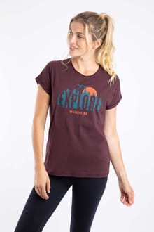Explore Organic Cotton Graphic T-Shirt Aubergine