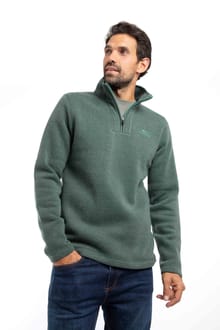 Stowe Recycled 1/4 Zip Soft Knit Fleece Ivy