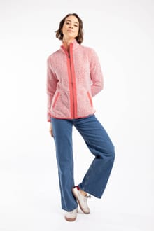 Clove Cosy Full Zip Fleece Hot Coral