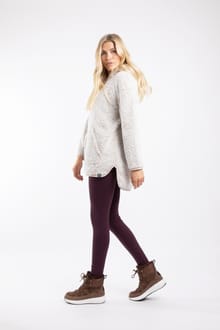 Faye Cosy Longline Fleece Hoodie Beige