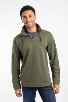 Oakville Graphic 1/4 Zip Sweatshirt Deep Lichen Green