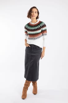 Juda Longline Denim Skirt Black