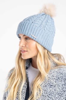 Allerton Cable Knit Bobble Hat Lake Blue