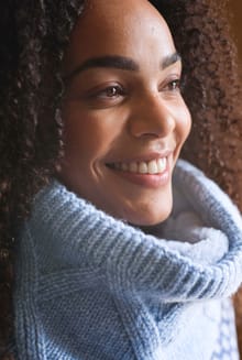 Candy Cable Knitted Faux Fur Lined Snood Lake Blue